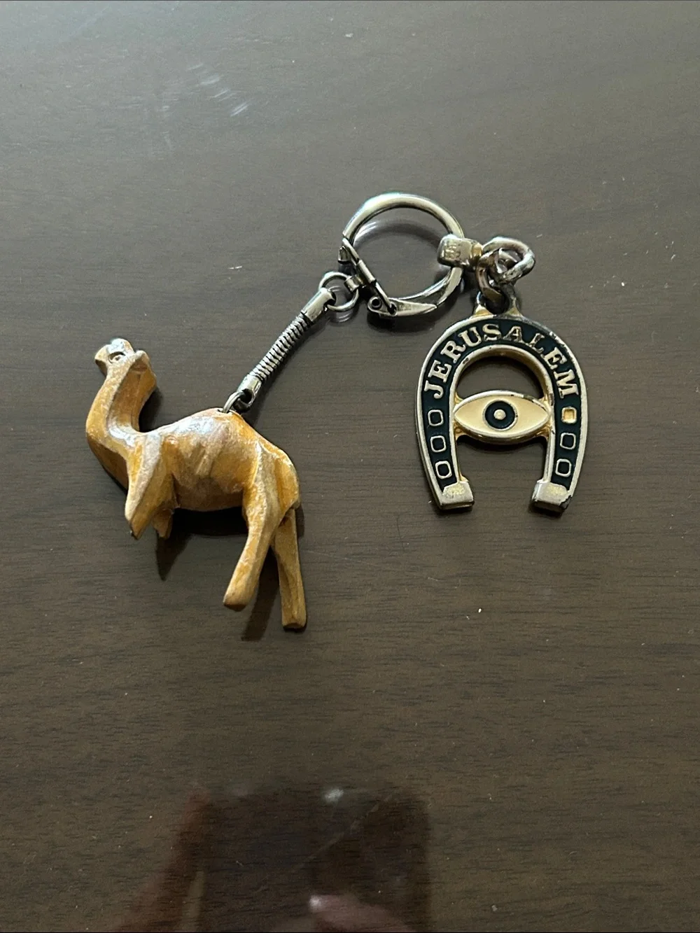 Jerusalem Horseshoe & Camel Keychain Charm - Brown Palestine - Picture 1 of 6